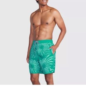 Speedo Men's 7" Floral Print E-board Shorts - Green Large